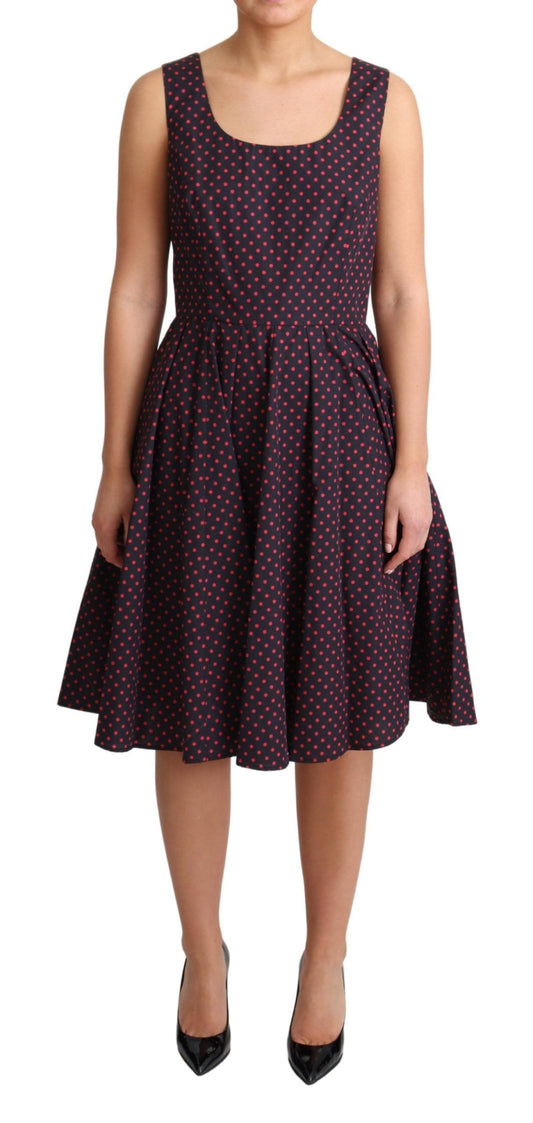  - Chic Polka Dotted A-Line Sleeveless Dress