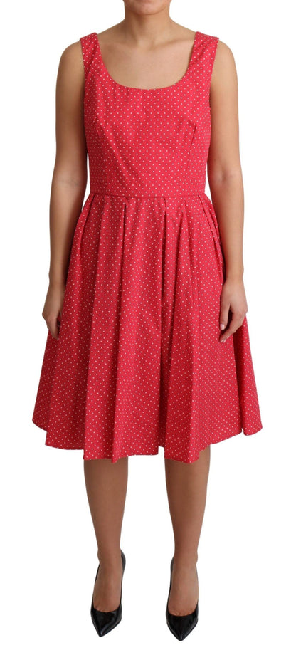  - Polka-Dot Sleeveless A-Line Dress