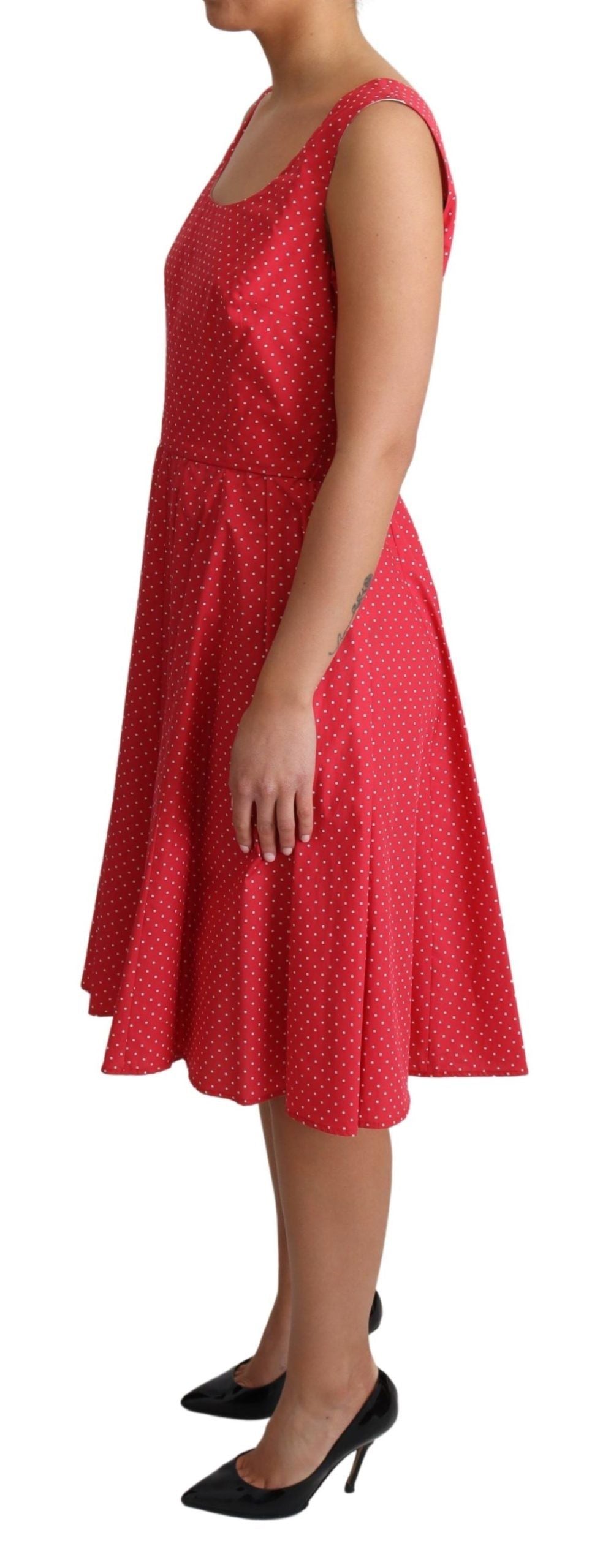  - Polka-Dot Sleeveless A-Line Dress