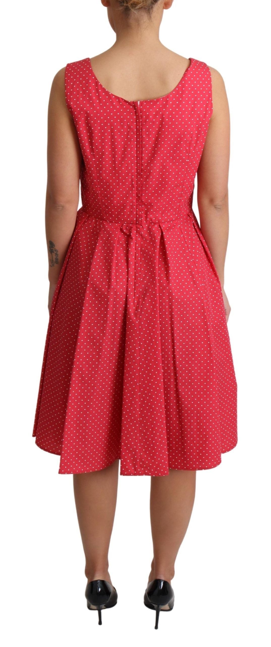  - Polka-Dot Sleeveless A-Line Dress