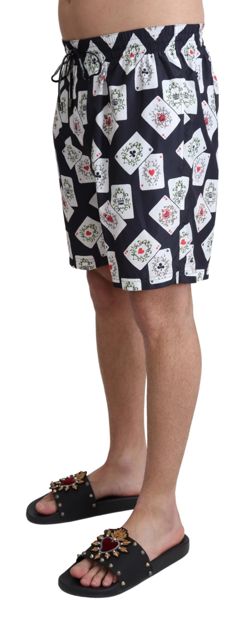  - Multicolor Card Deck Printed Swim Trunks