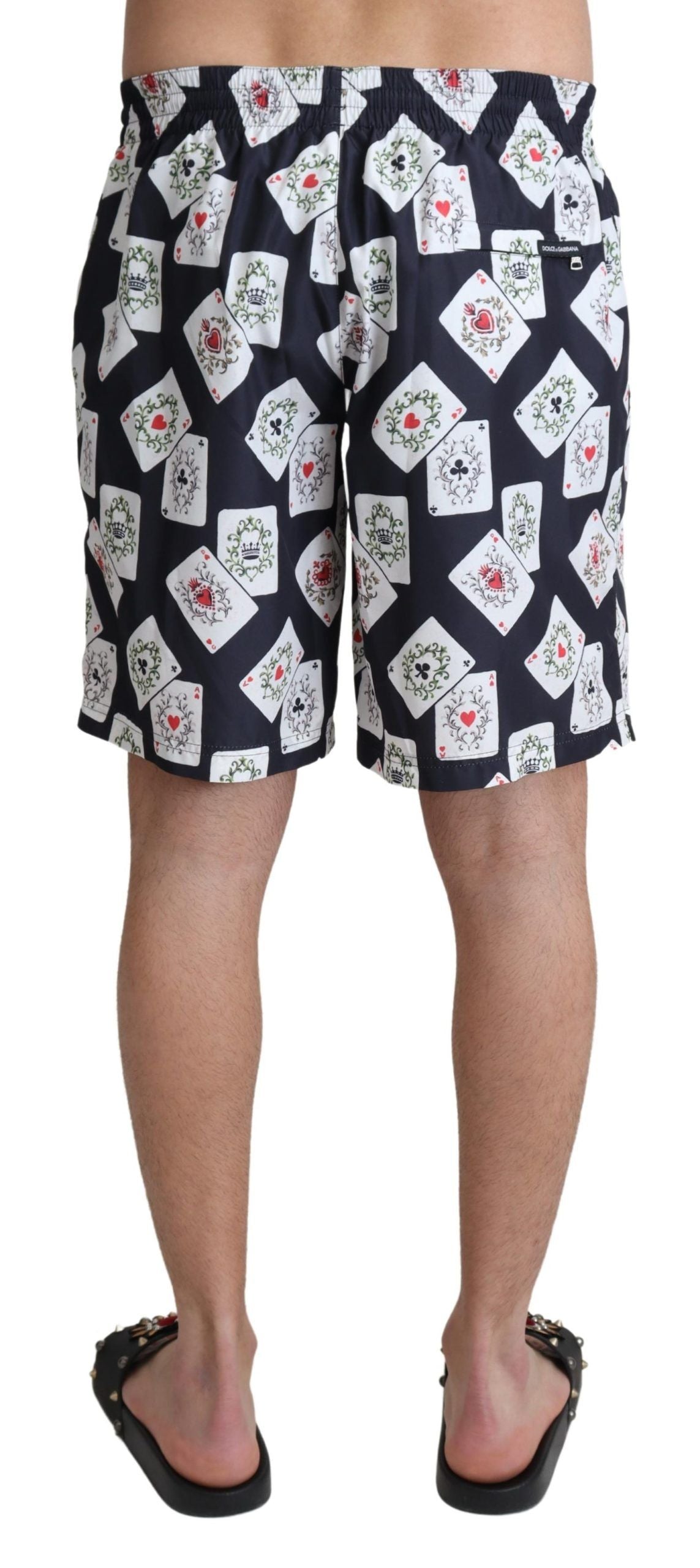  - Multicolor Card Deck Printed Swim Trunks