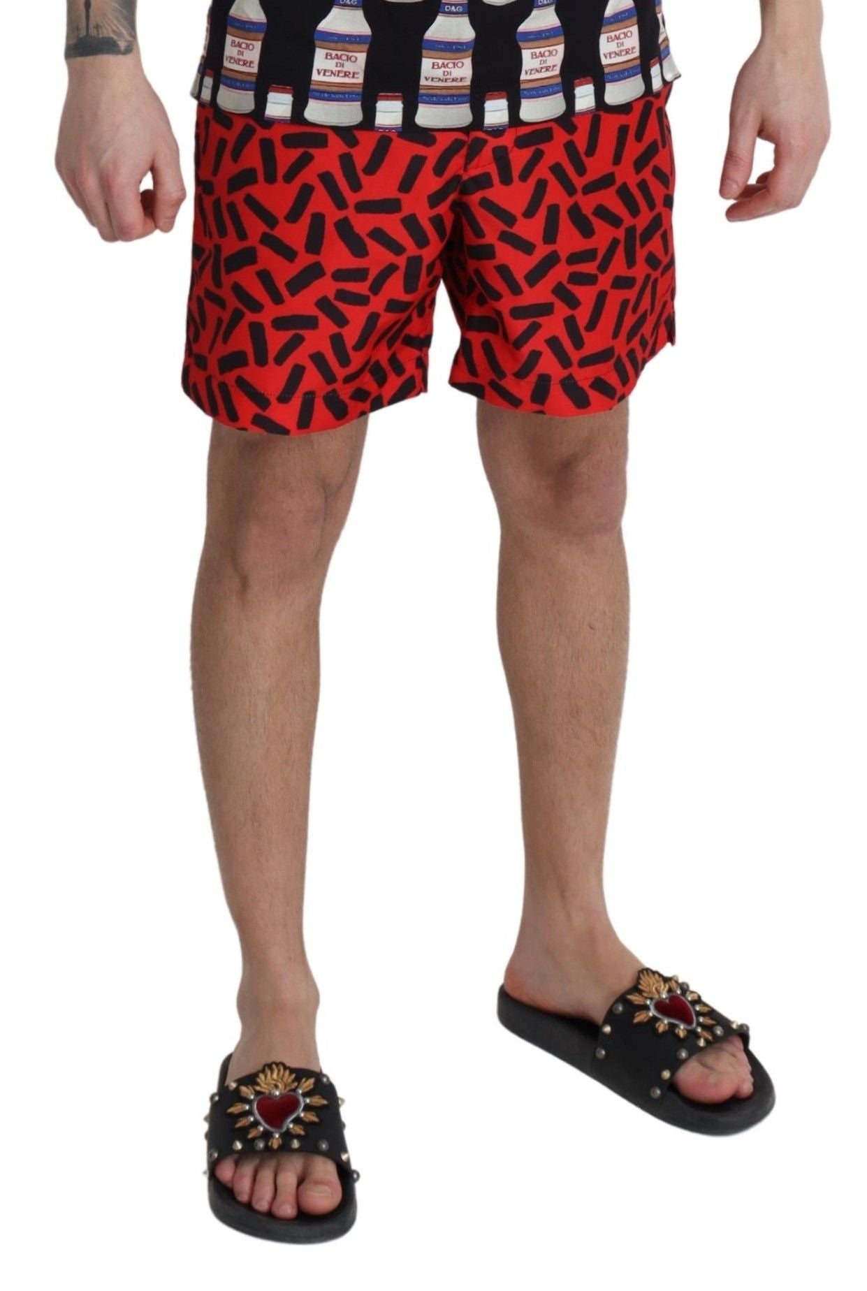  - Chic Red Swim Trunks Boxer Shorts