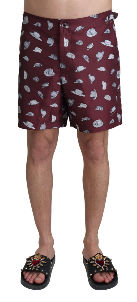  - Elegant Maroon Swim Trunks