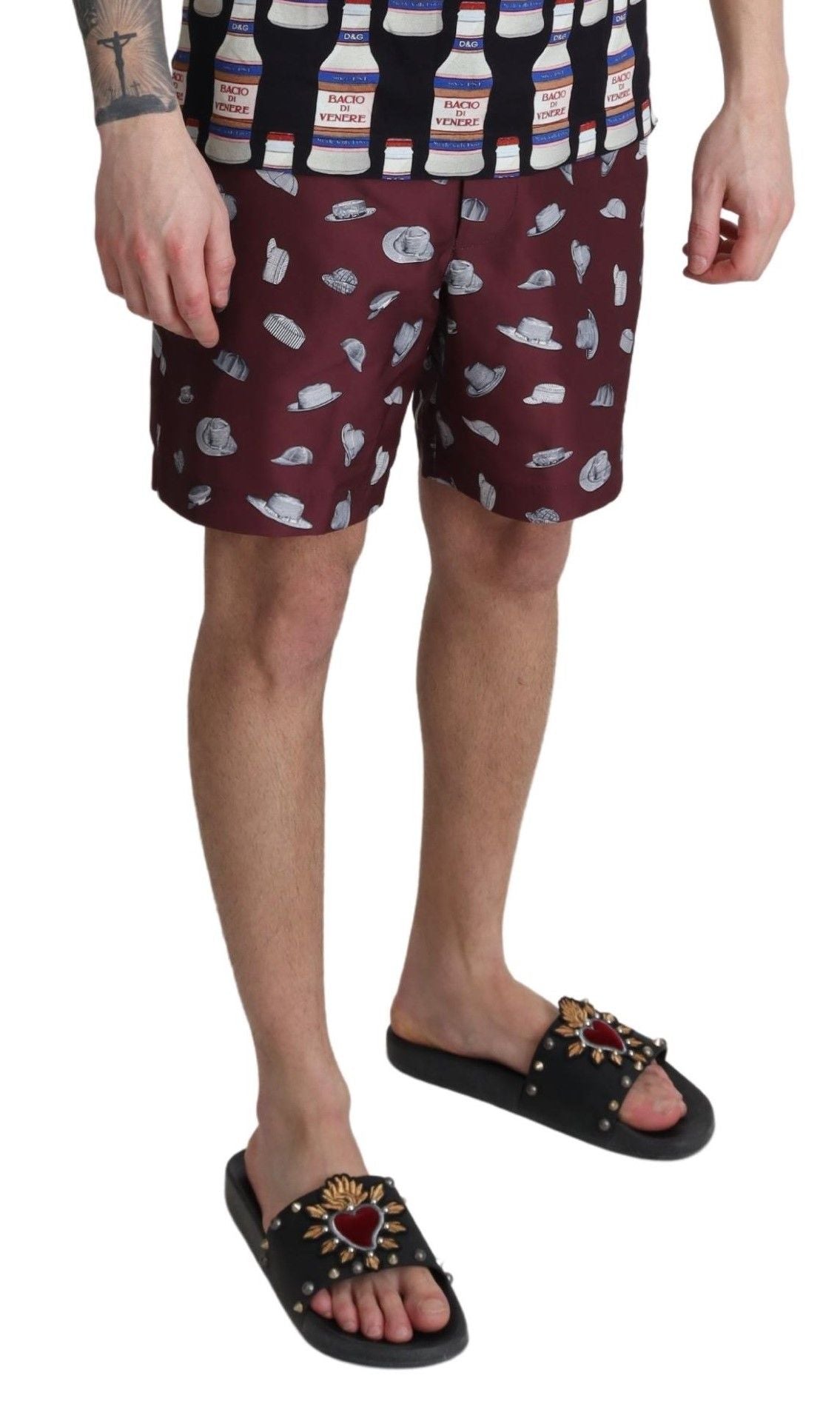  - Elegant Maroon Swim Trunks