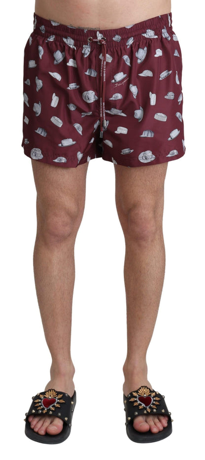  - Maroon Elegance Men's Swimming Trunks