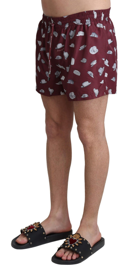  - Maroon Elegance Men's Swimming Trunks