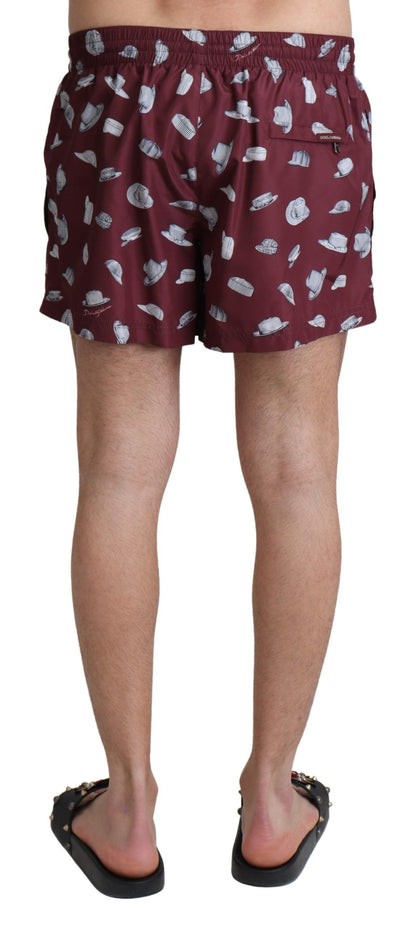  - Maroon Elegance Men's Swimming Trunks