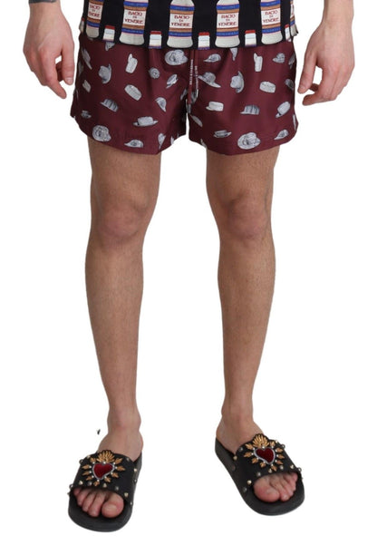  - Maroon Elegance Men's Swimming Trunks