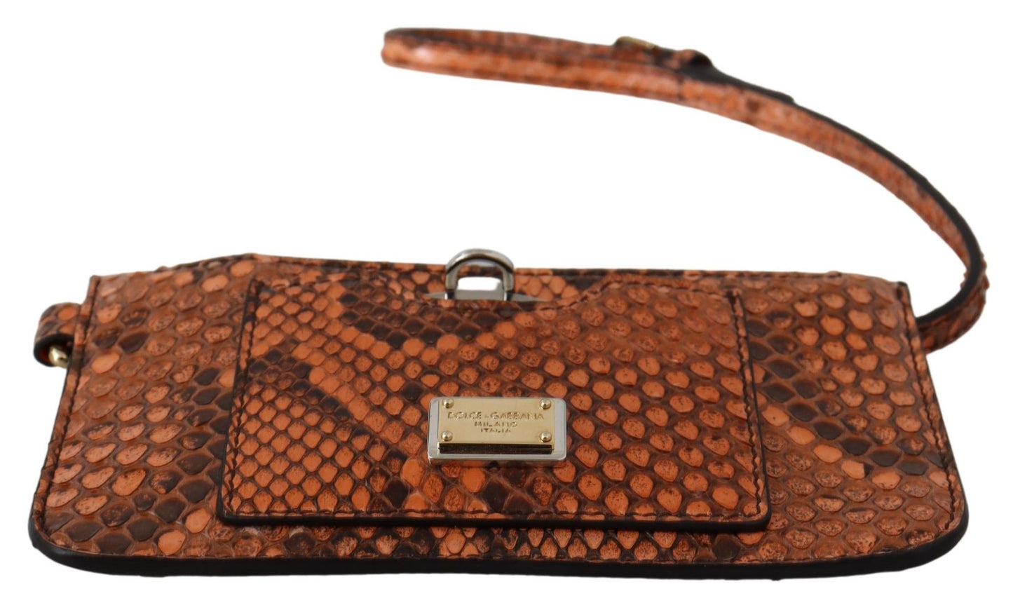  - Elegant Python Patterned Leather Wristlet