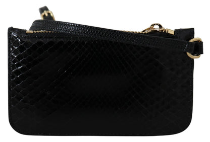  - Elegant Python Pattern Leather Wristlet Wallet