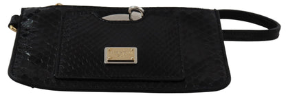  - Elegant Python Pattern Leather Wristlet Wallet