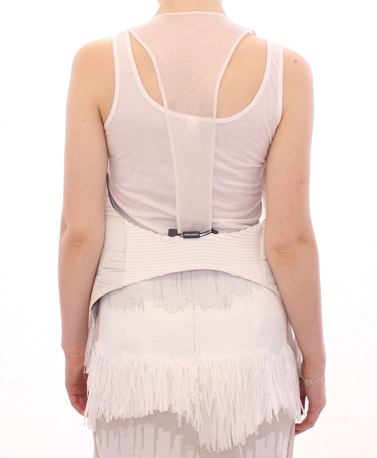  - Chic Fringed Open Back Vest