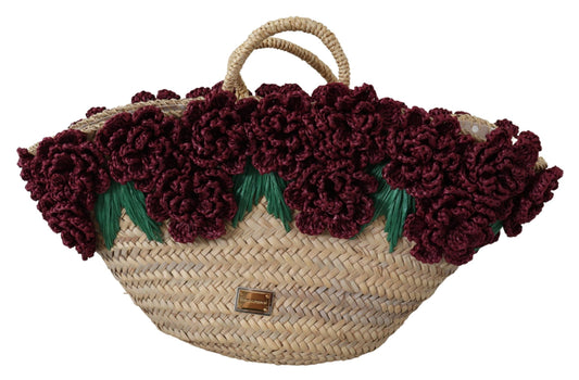  - Chic Floral Straw Tote Elegance