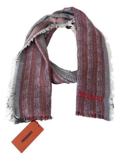  - Chic Multicolor Wool Blend Designer Scarf