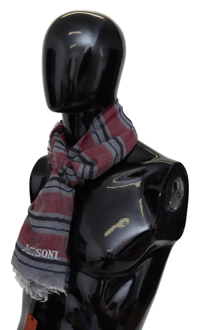  - Elegant Multicolor Striped Wool Scarf