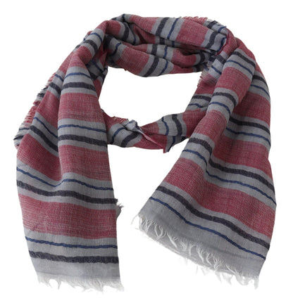  - Elegant Multicolor Striped Wool Scarf