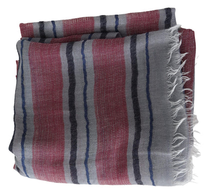  - Elegant Multicolor Striped Wool Scarf