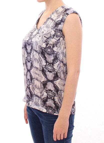  - Exquisite Silk Sleeveless Blouse in Multicolor