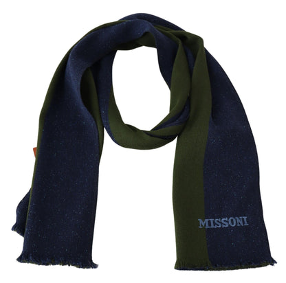  - Authentic Wool Scarf with Stripes and Logo Embroidery