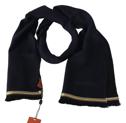  - Elegant Unisex Wool Scarf with Embroidered Logo