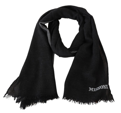  - Elegant Wool Scarf with Signature Embroidery