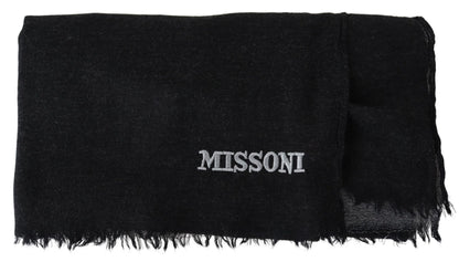  - Elegant Wool Scarf with Signature Embroidery