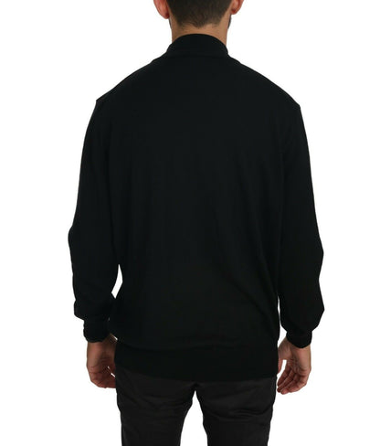  - Elegant Black Virgin Wool Pullover Sweater