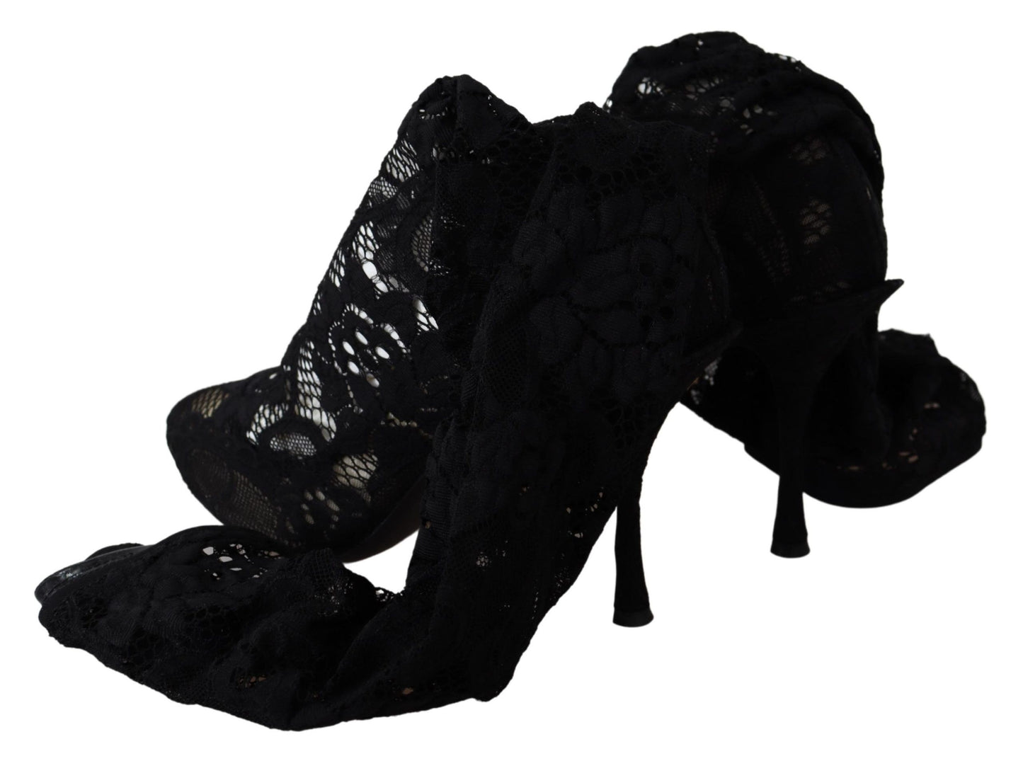  - Elegant Black Stretch Sock Pumps