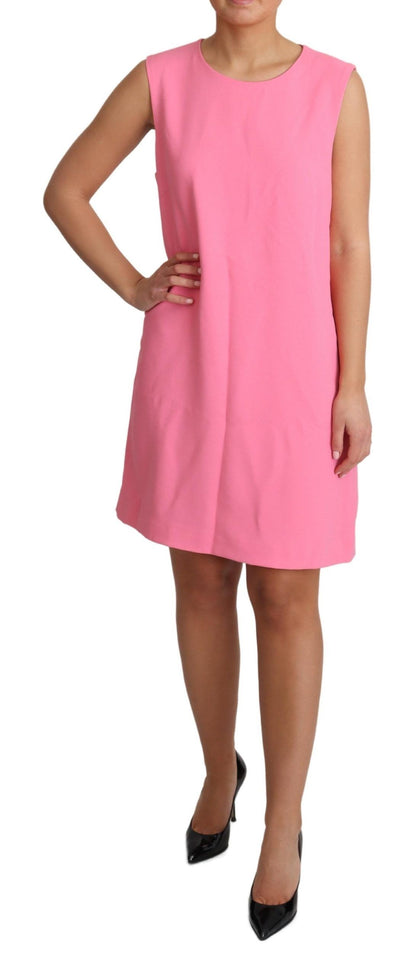  - Elegant Pink Shift Knee Length Dress