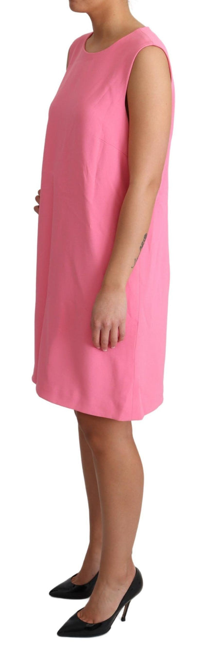  - Elegant Pink Shift Knee Length Dress