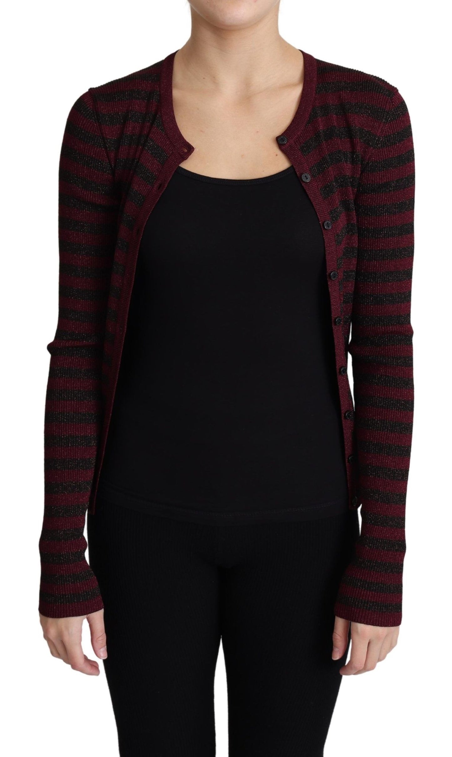  - Elegant Striped Viscose Cardigan