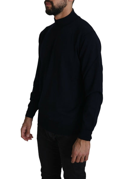  - Elegant Dark Blue Pullover Sweater