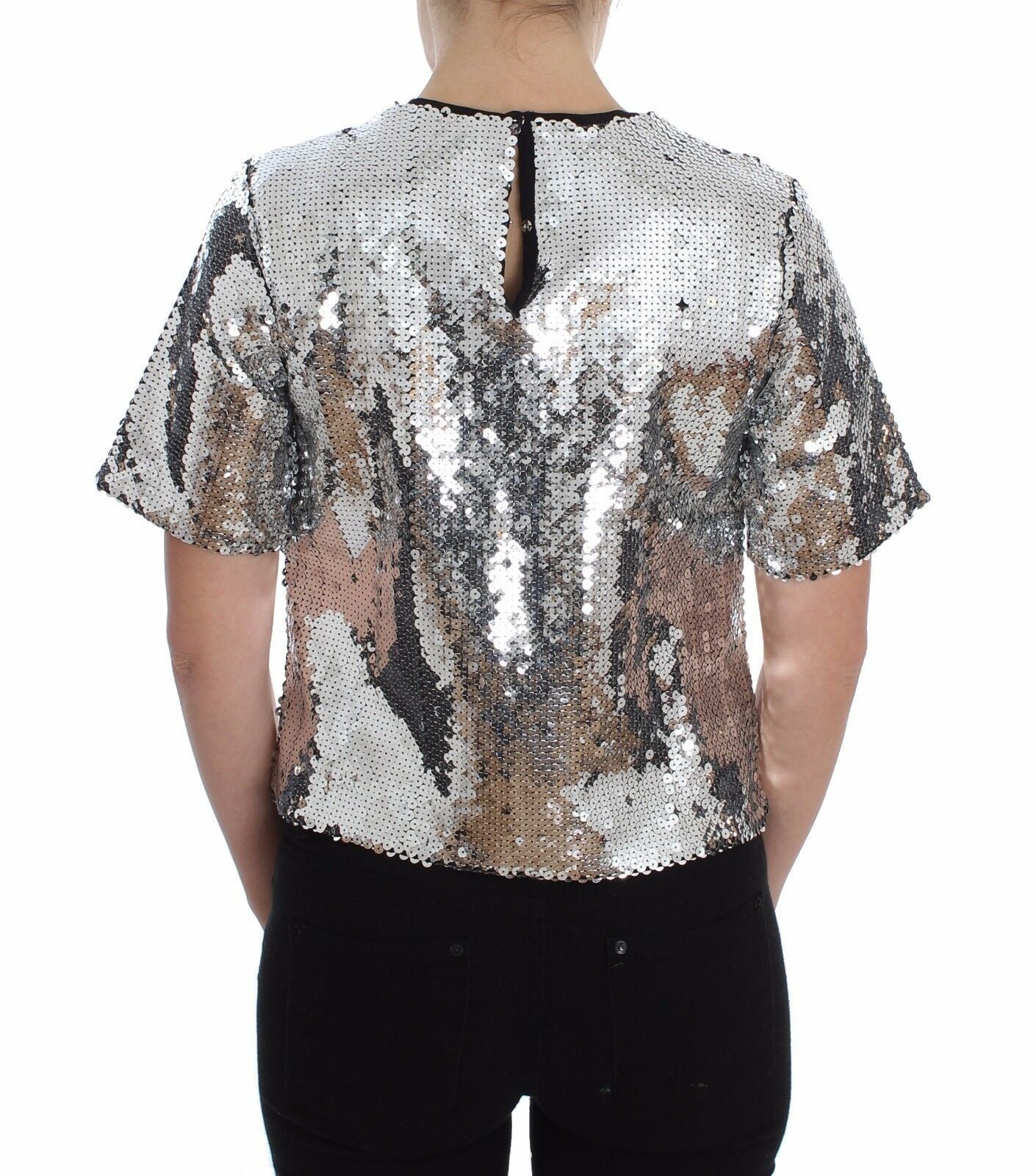 Shimmery Silver Sequined Blouse