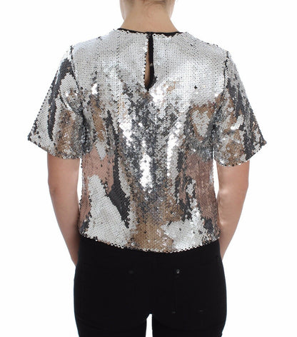  - Shimmery Silver Sequined Blouse