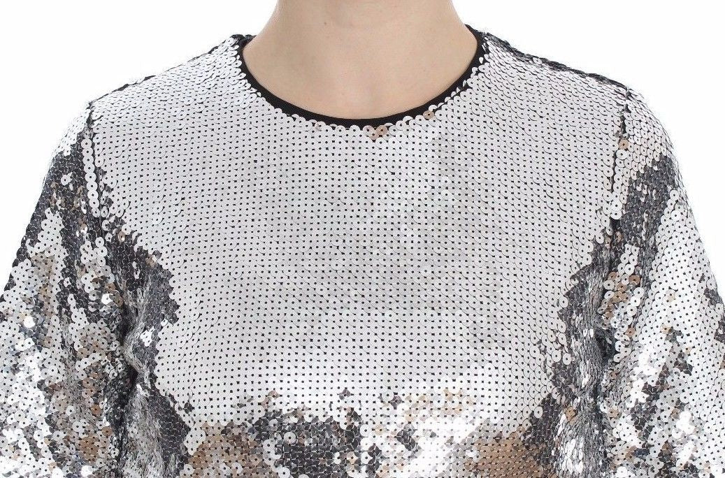 Shimmery Silver Sequined Blouse