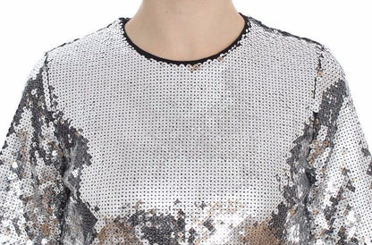  - Shimmery Silver Sequined Blouse