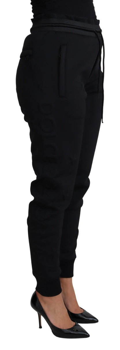  - Elegant Black Jogger Trousers with Iconic Logo