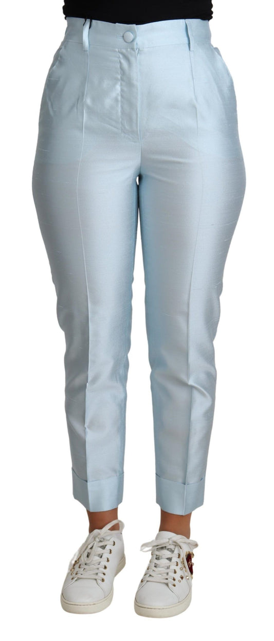  - Elegant High-Waisted Silk Trousers