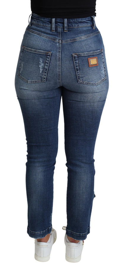  - Embellished High Waist Skinny Denim Jeans