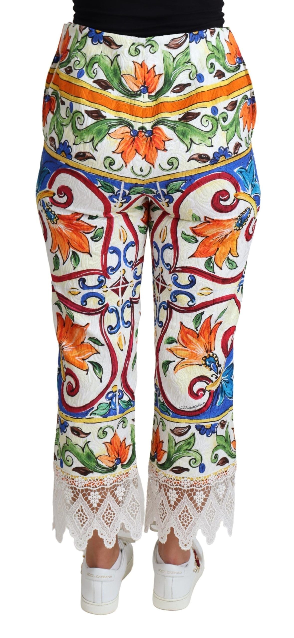 Majolica High Waist Cropped Trousers by Dolce & Gabbana