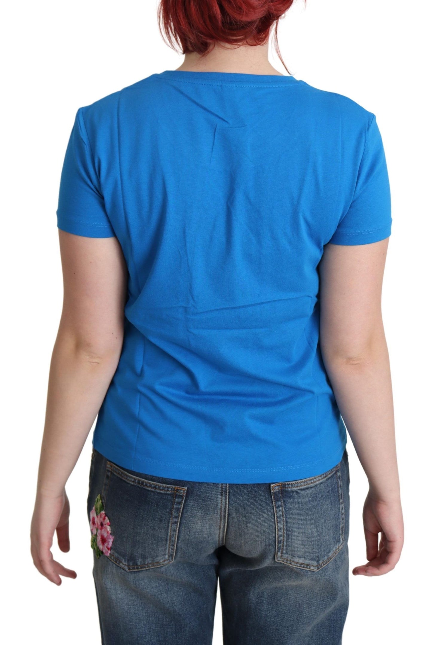  - Chic Blue Cotton Tee with Iconic Print