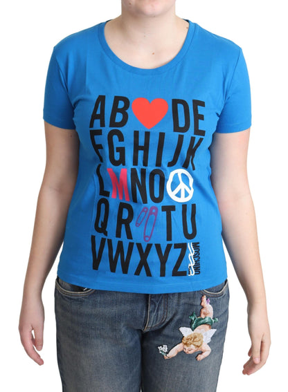  - Chic Alphabet Cotton Tee in Blue