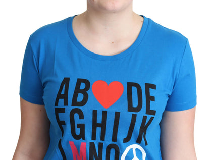  - Chic Alphabet Cotton Tee in Blue