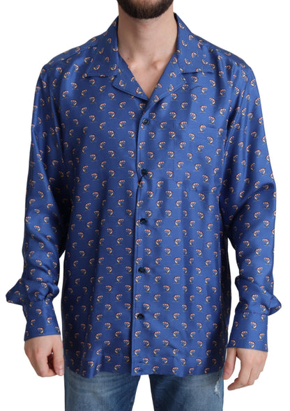  - Silk Beach Chair Print Casual Shirt