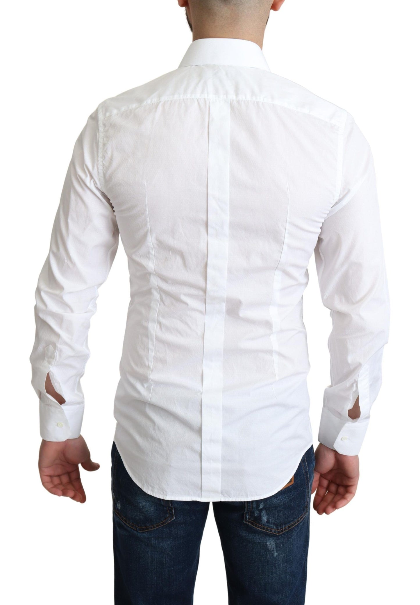  - Elegant White Cotton Dress Shirt