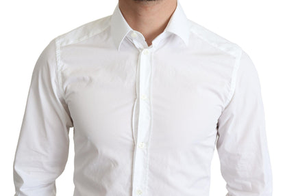  - Elegant White Cotton Dress Shirt