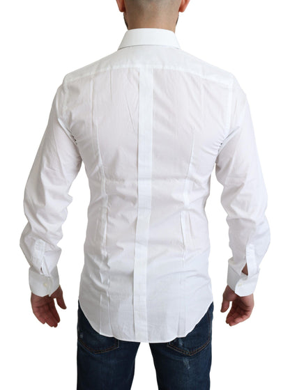  - Elegant White Cotton Dress Shirt