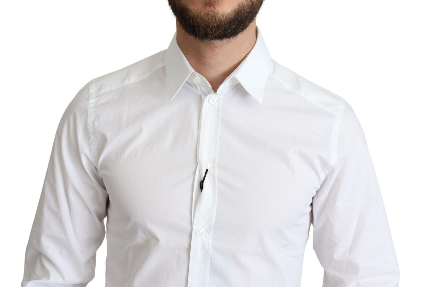  - Elegant White Cotton Dress Shirt