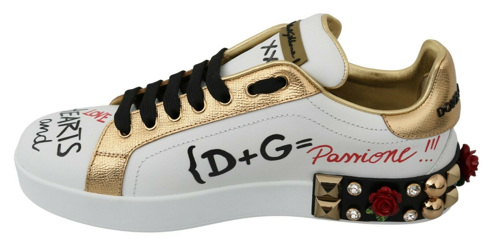 DG Amore Portofino Sequined Floral Sneakers